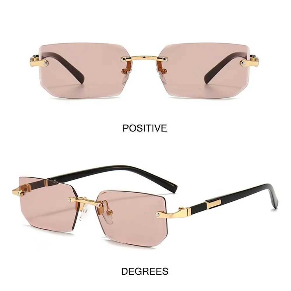 Trendy Rimless Sunglasses for Men Women Fashion Frameless Rectangle Sun Glasses Retro Shades Summer Traveling Eyewear UV400X240920