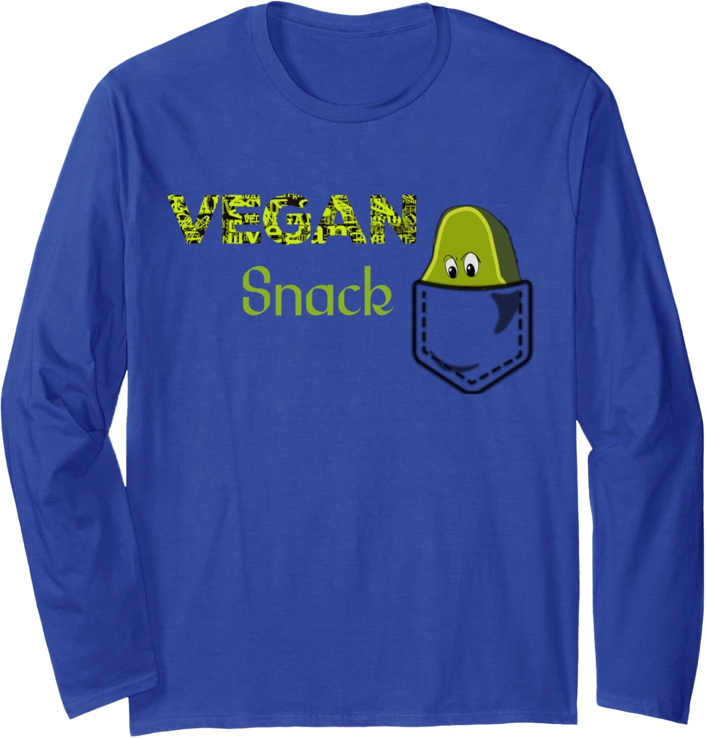 Long Sleeve Shirts for Men sweatshirt Cartoon Vegan Snack Avocado Fruit Healthy Food Pocke Long Sleeve Tee Streetwear Casual tops clothes