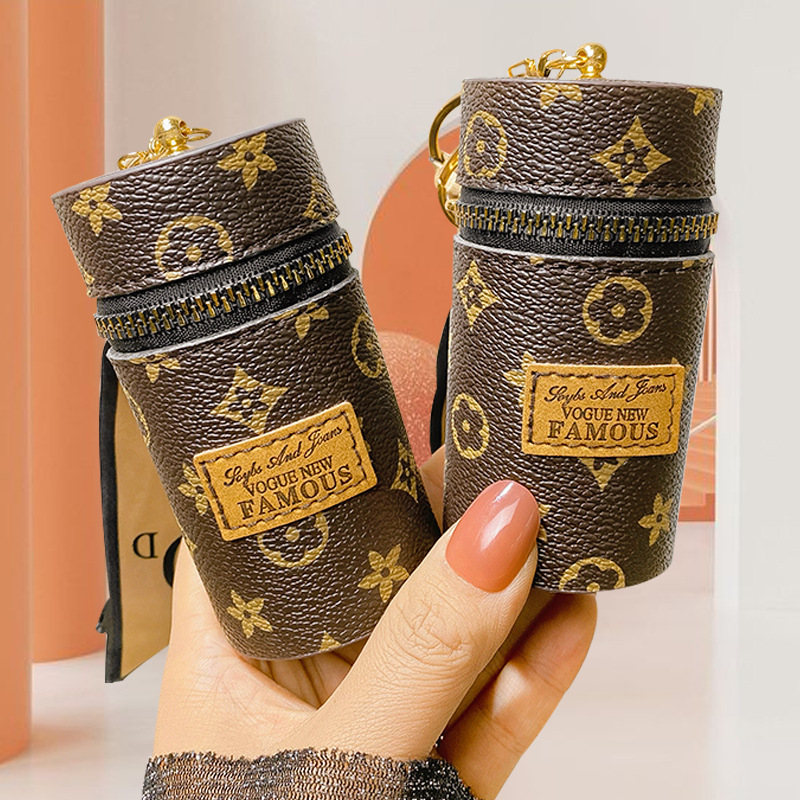 Zero Wallet Women's Instagram Printed Mini Lipstick Makeup 2024 New Small Earphone Key Hanging Bag