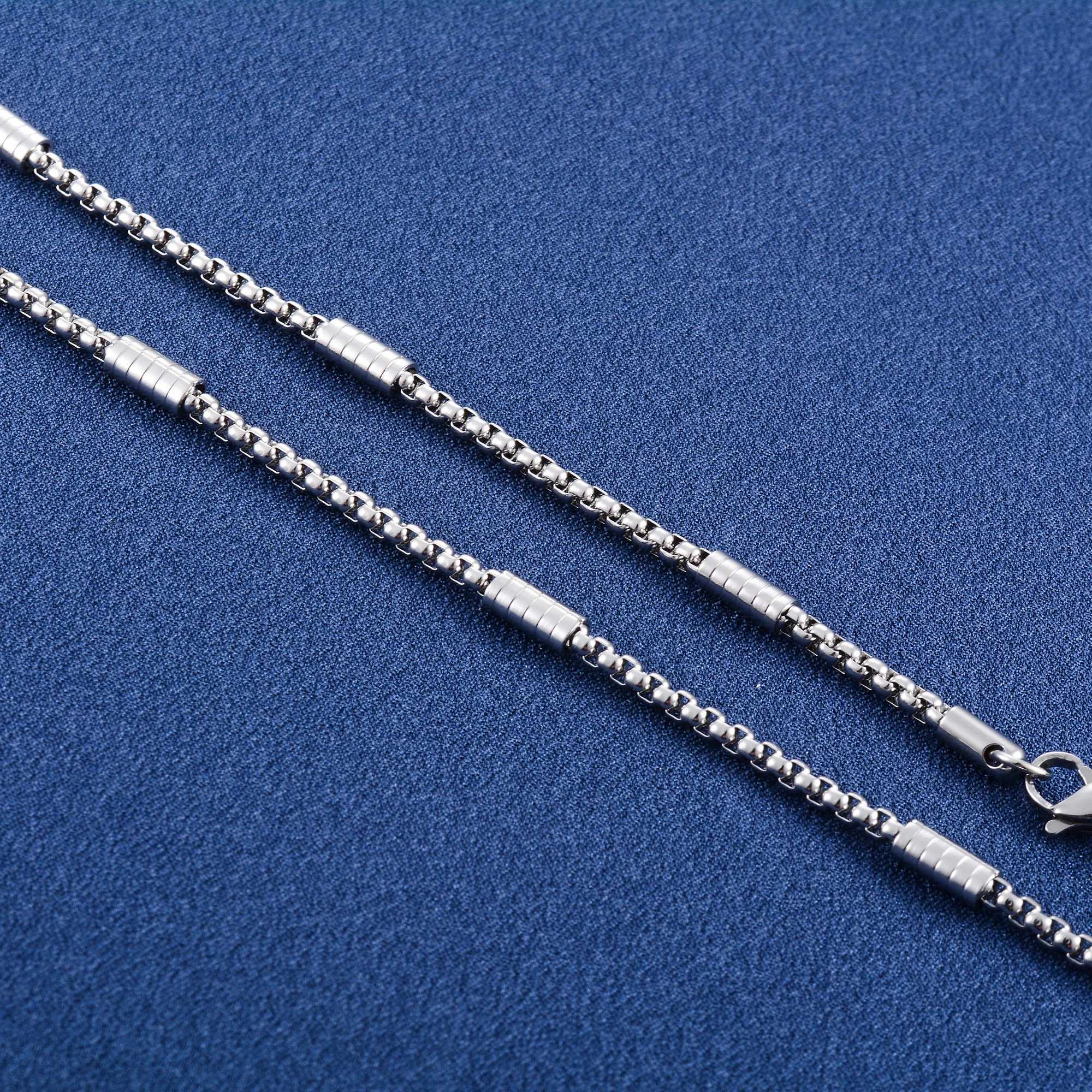 Mens Womens Square Box Chain Cylinder Long Necklace Stainless Steel Jewelry Accessories for DIY Gift Waterproof ChokerX240919