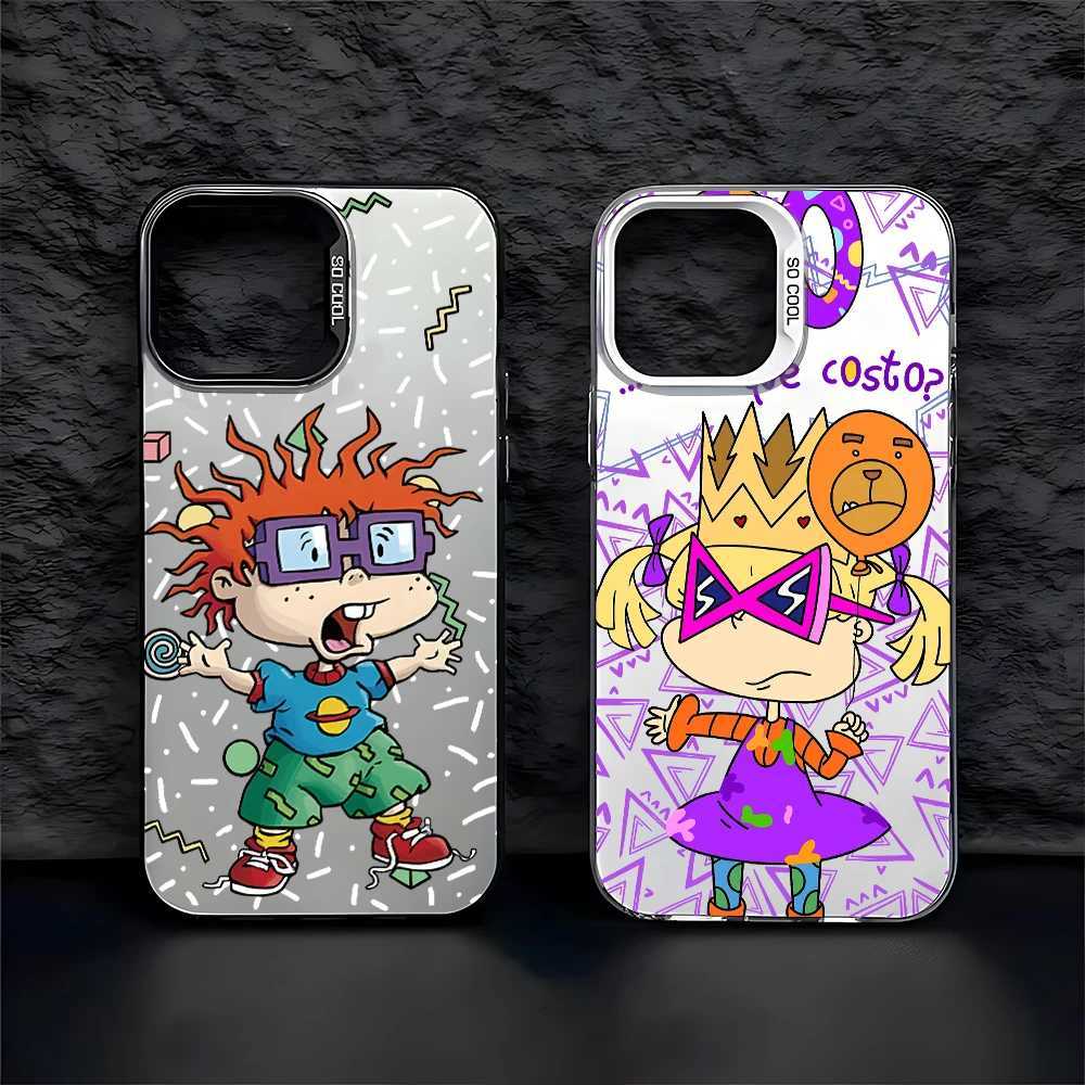 Cartoon fun R-Rugrats phone case suitable for lPhone 16 15 14 13 12 11 Pro Max X XR XSMAX 8 7 Plus candy matte shock-absorbing back coverCL240720