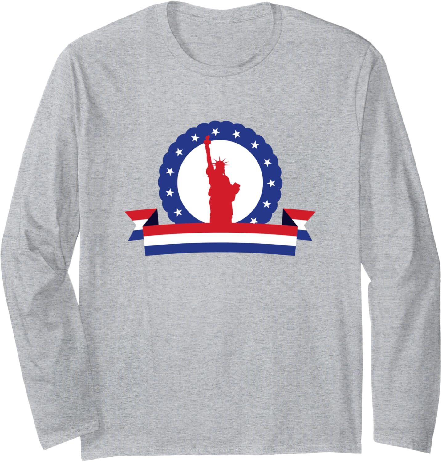 Long Sleeve Shirts for Men sweatshirt Patriotic Statue Of Liberty Freedom 4th Of July Gift Long Sleeve Tee Streetwear Casual tops clothes