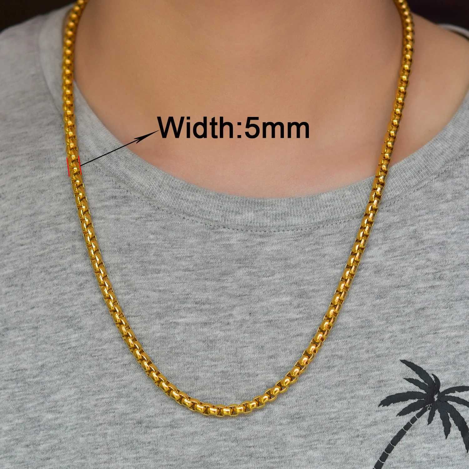 2/3/4/5mm Mens Jewelry Accessories Box Chain Stainless Steel Necklace Choker for DIY Pendant Women Gift StatementX240919
