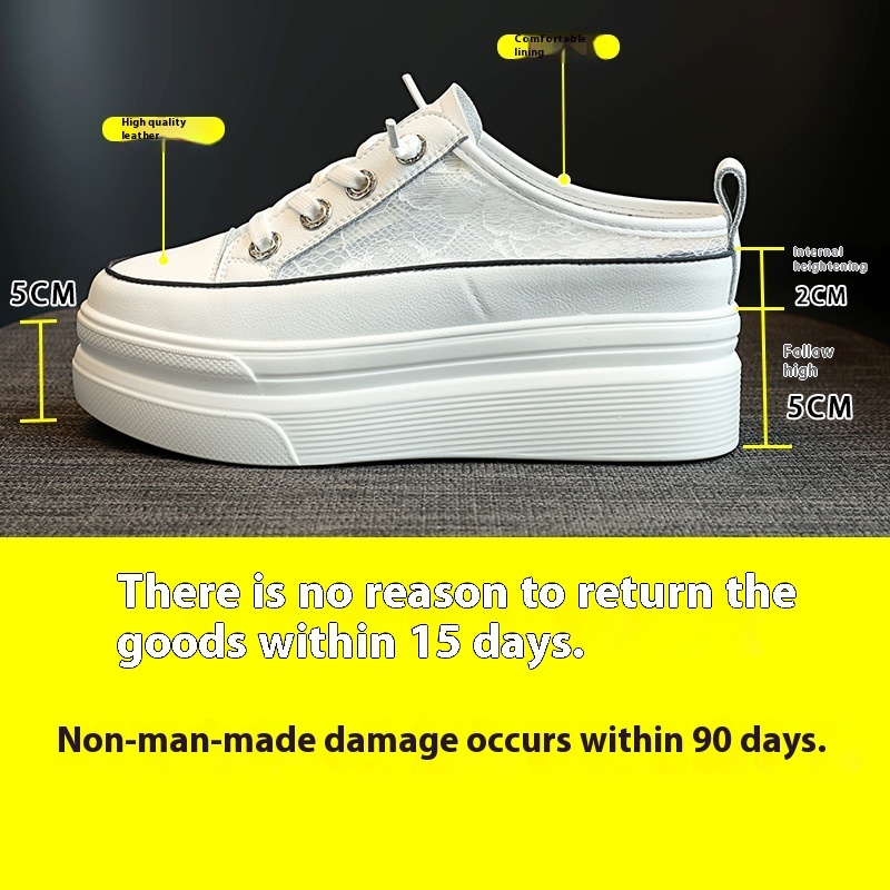 Baotou Half Slippers Female 2024 Summer Internet Celebrity Thick Bottom Sponge Cake Little White Slope Heel Fashion Outerwear Mesh Cool Drag