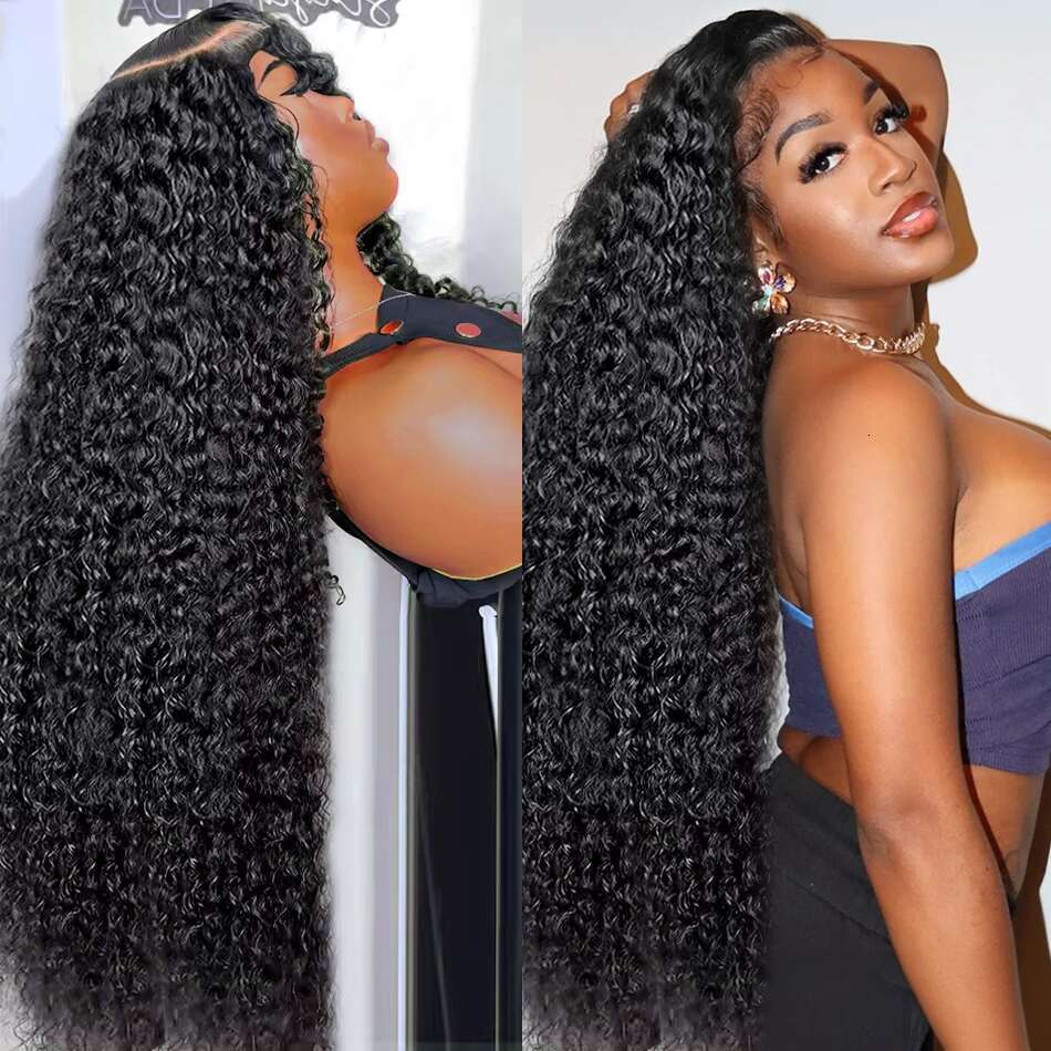 250 Density 13x6 HD Deep Frontal Wig 30 40 Inch Water Wave Curly 13x4 Lace Front Human Hair Glueless Wigs For Women