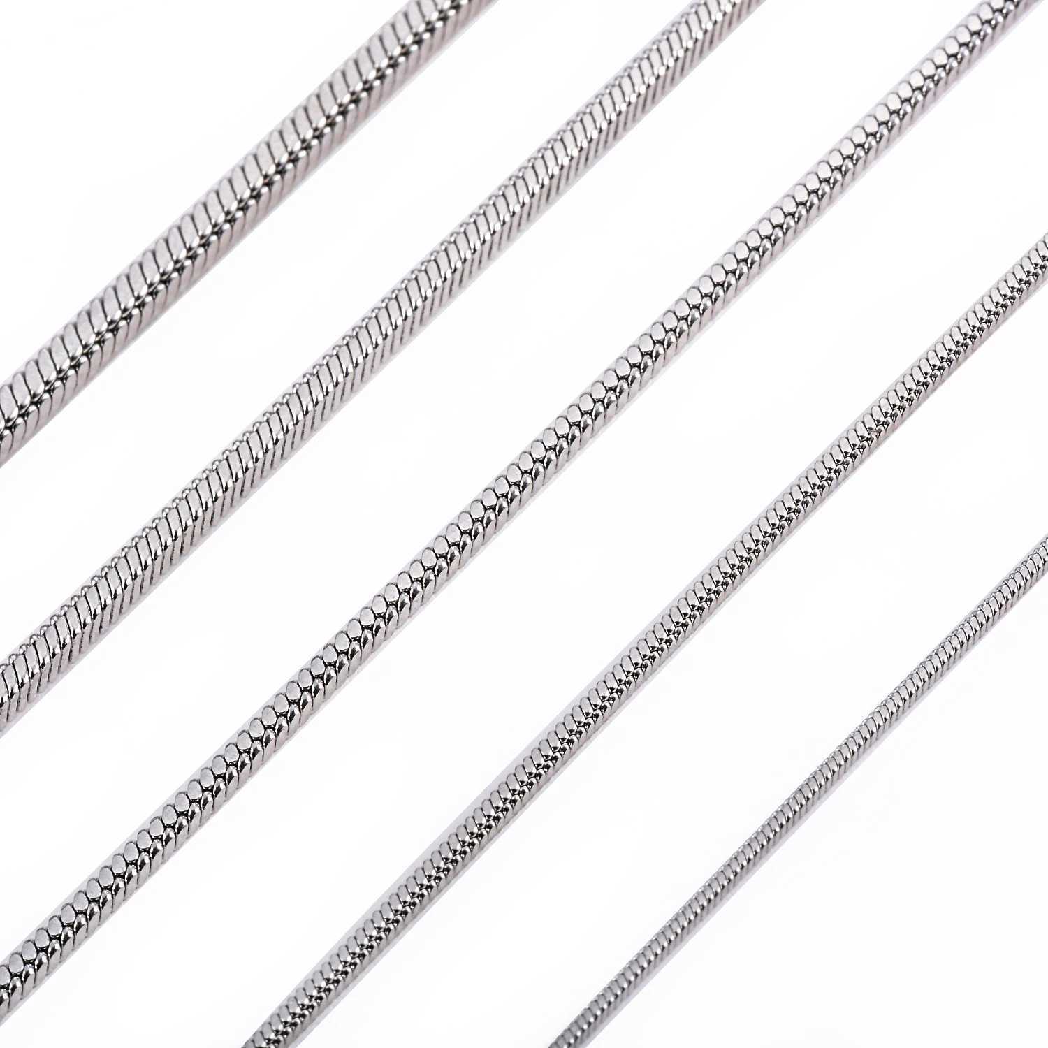 0.9/1.2/1.5/2/2.4mm Stainless Steel Square Snake Chain Necklace Silver Color For Men Womens Fashion JewelryX240919