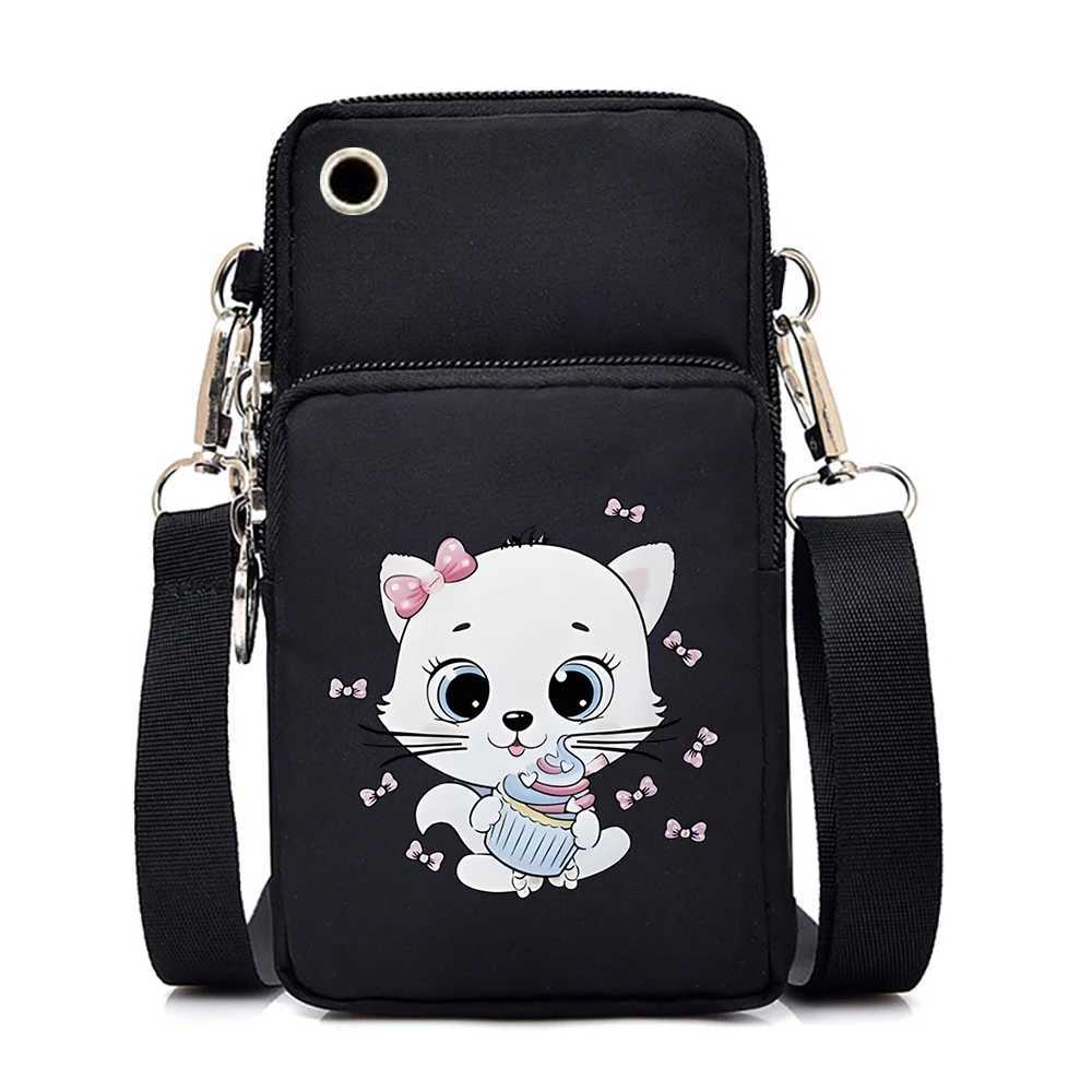 Women Mini Mobile Phone Bag Just A Girl Who Loves Cats Print Small Crossbody Bags Tote Purse Wallet Shoulder Bag Teen Handbags Z240919