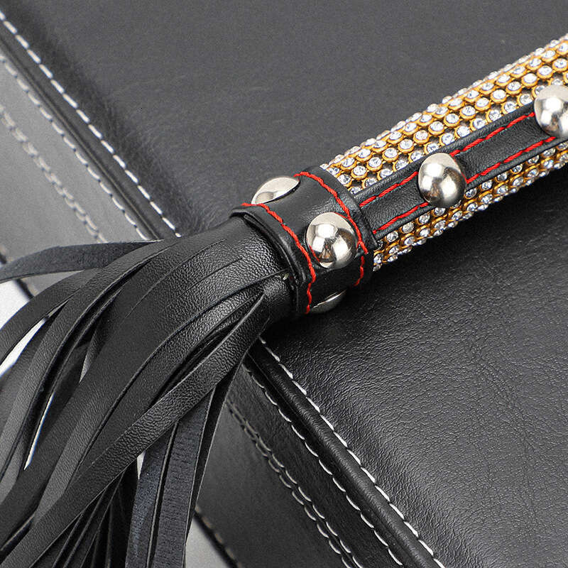 Cross border hot selling SM props, full diamond tassel leather whip, high-end multi nail sex whip, alternative adult product customization