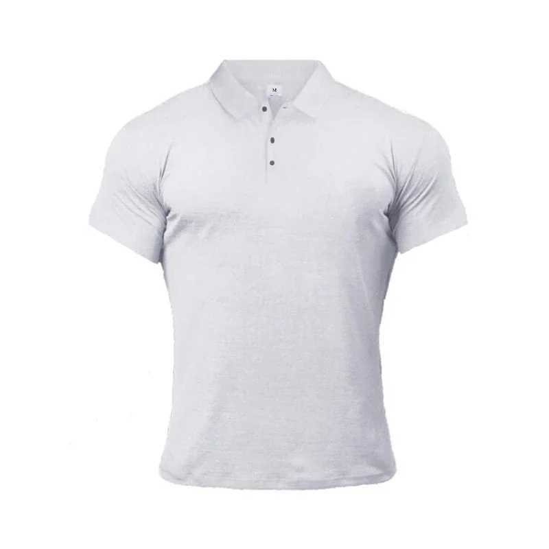 Brand Polo-Shirts Short Sleeve Male Cotton Solid Gym Fitness Mens Slim Fit Fashion Summer Breathable Polo Shirt plus sizeX240920