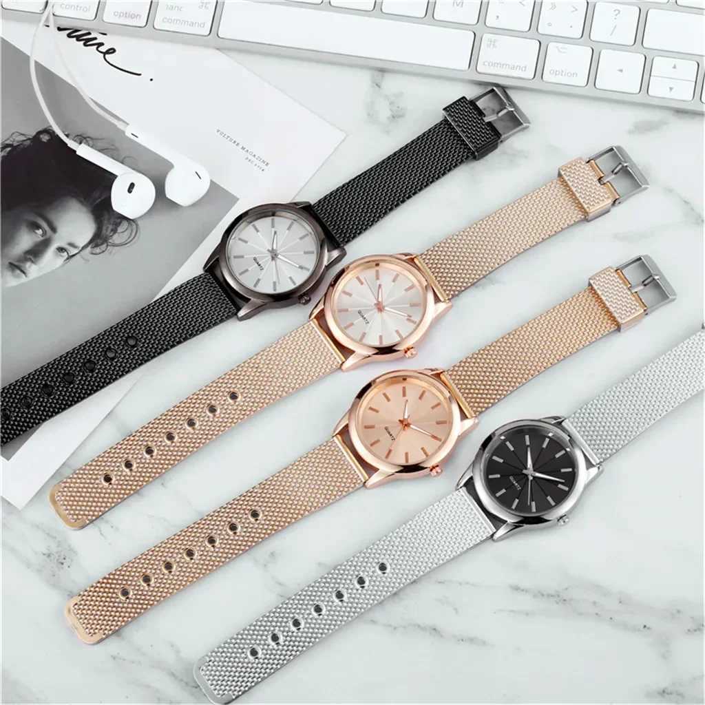 Fashion Womens Watch Gold Black Watch Stainless Steel Mesh Ladies Quartz Watch Luxury Montre Femme Wristwatches Relogio FemininoX240920