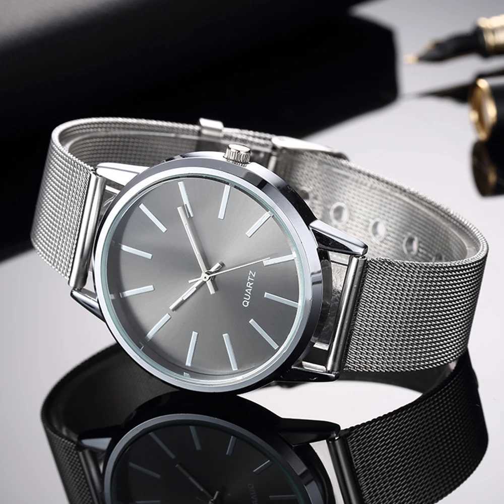 Luxury New High Quality Stainless Steel Mesh Strap Watch Quartz Movement Waterproof Women Man Casual Watches Gifts for WomanX240920