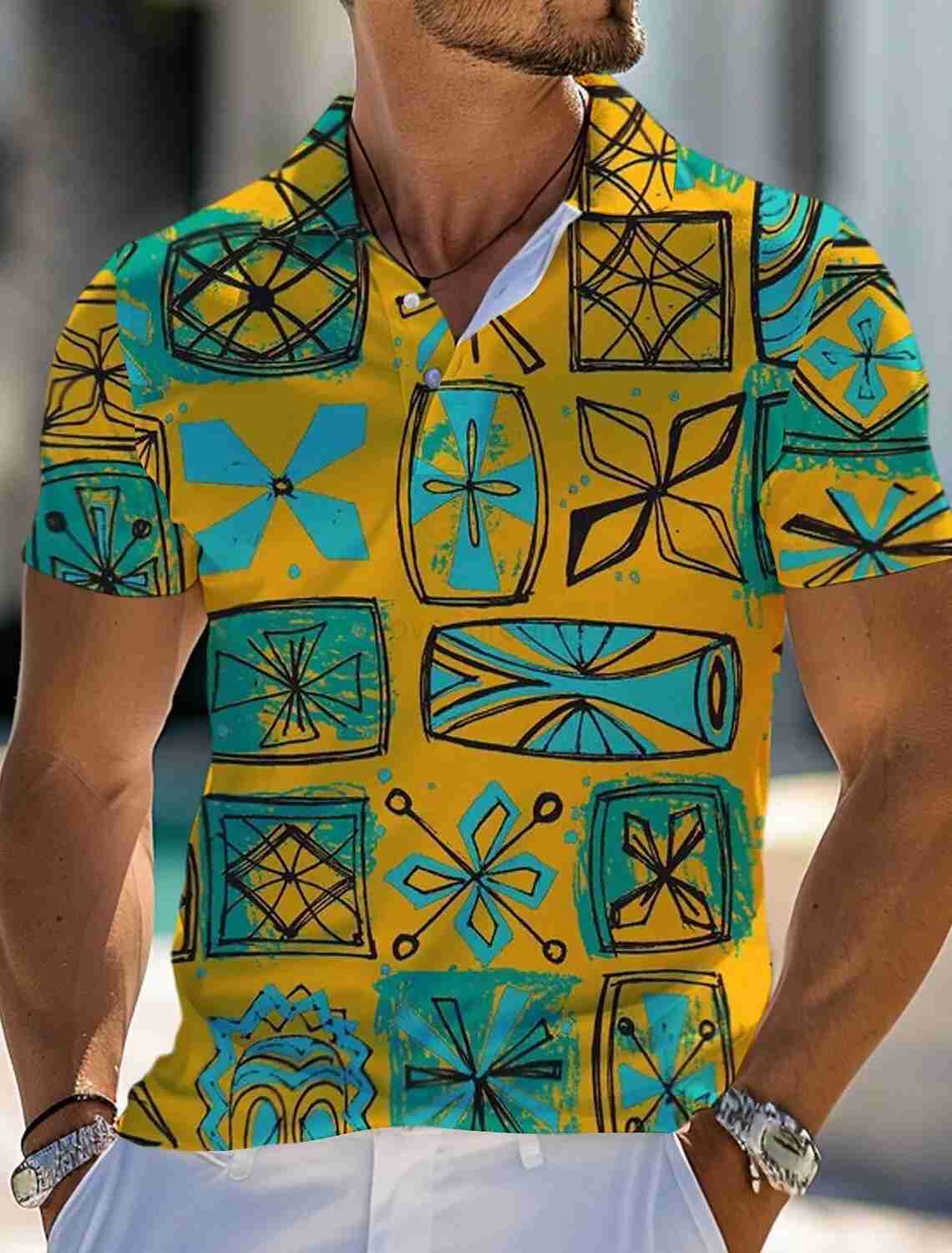 Summer Tropical Floral Botanical Mens Casual 3D Print Golf Polo Polyester Short Sleeve Tee Turndown Micro-elastic Lapel PoloXJ240920