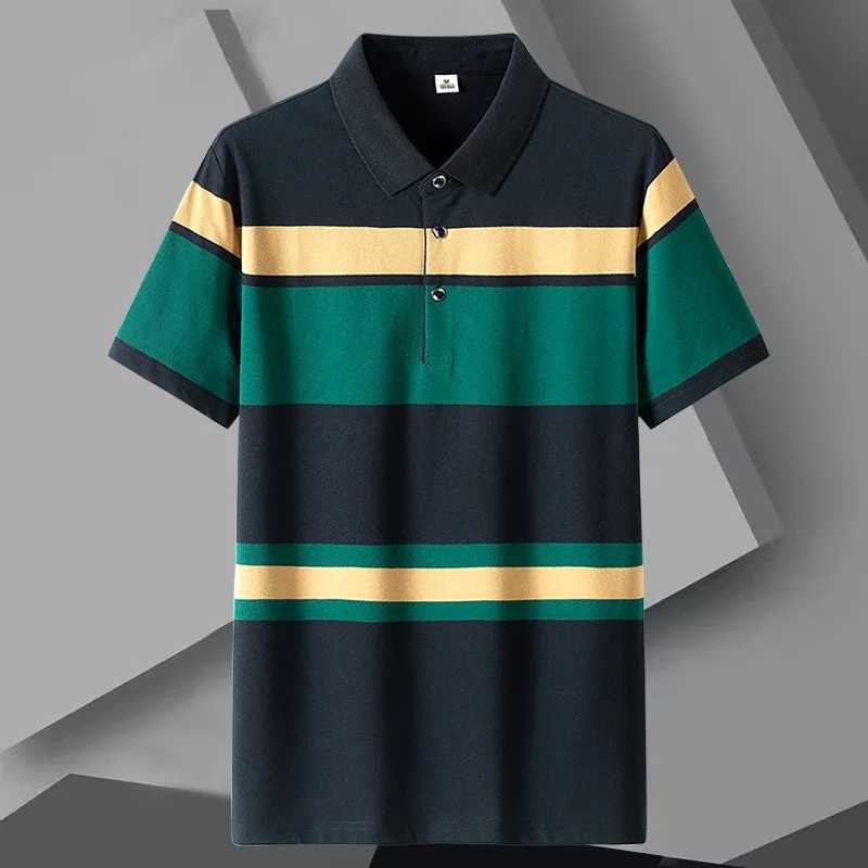 New Summer Men Classic Striped Polo Mens Cotton Short-Sleeved Business Casual Hot Polo Shirt Male DropshippingX240920