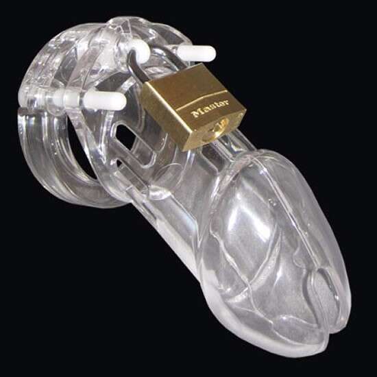 Clear Plastic CB6000 Male Chastity Device Sex Toy Penis Cage Bondage Lock For Male