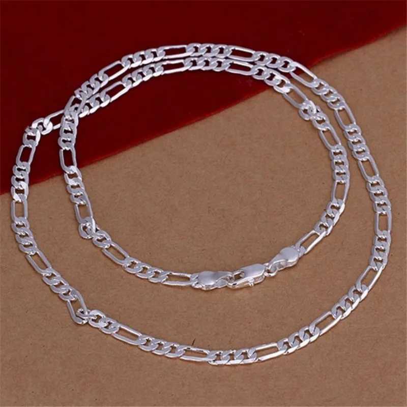 High Quality Mens Flat Chain 925 Sterling Silver Necklace Fashion Jewelry Women Men Solid Wedding GiftX240919