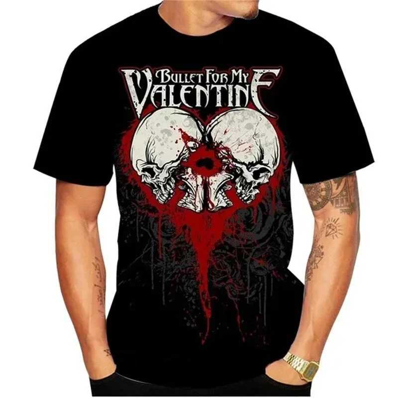 Bullet for My Valentines Day T-shirt Metal Rock Band 3D Printed Mens and Womens Casual Fashion Oversized T-shirt Top CL240913