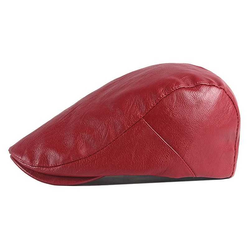 Retro PU Leather Newsboy Cap Men Women British Berets Visors Caps Office Party Painter Hat England Style Autumn Beanies LeisureX240919