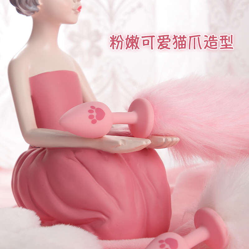 Sex toys SM props fox tail glowing anal plug cat paw silicone anal plug sex alternative adult products