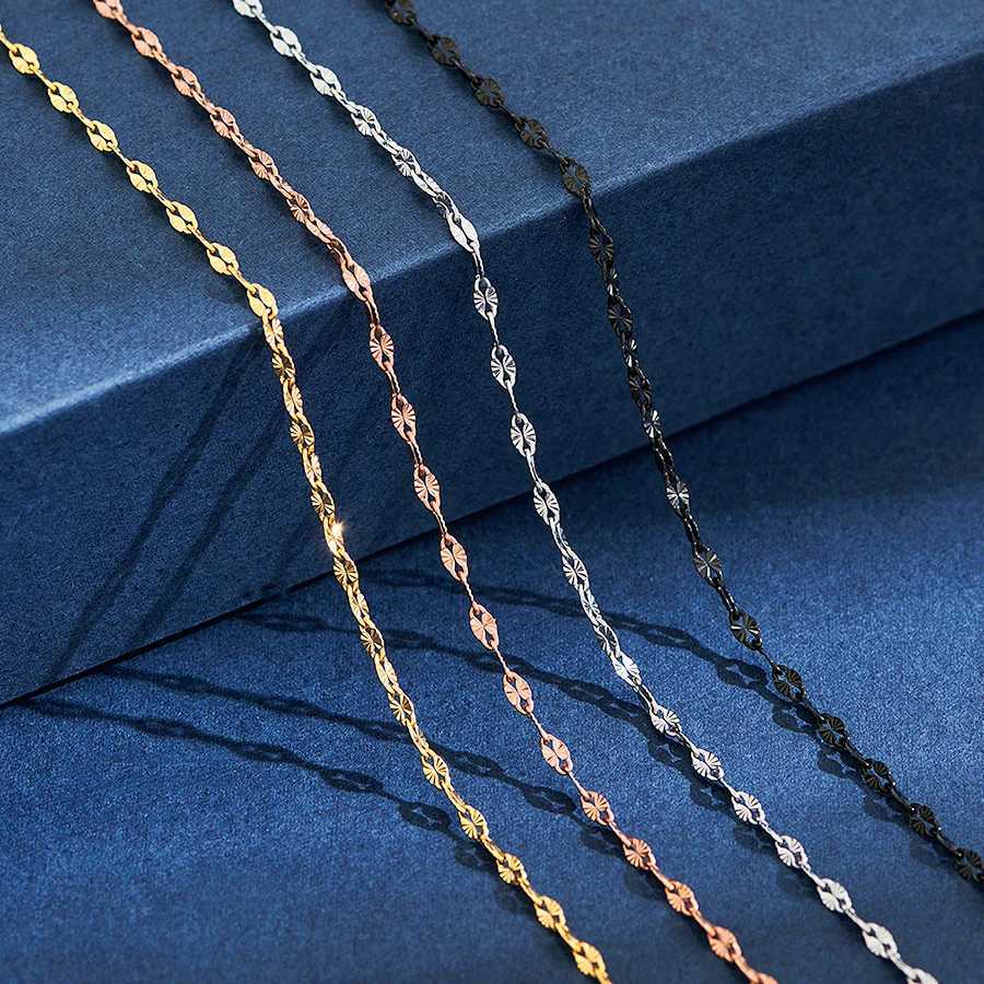 2.5mm Wide Embossed Stainless Steel Sunshine Link Chain Necklace for Women Choker 4 Color Available Jewelry Making AccessoriesX240919