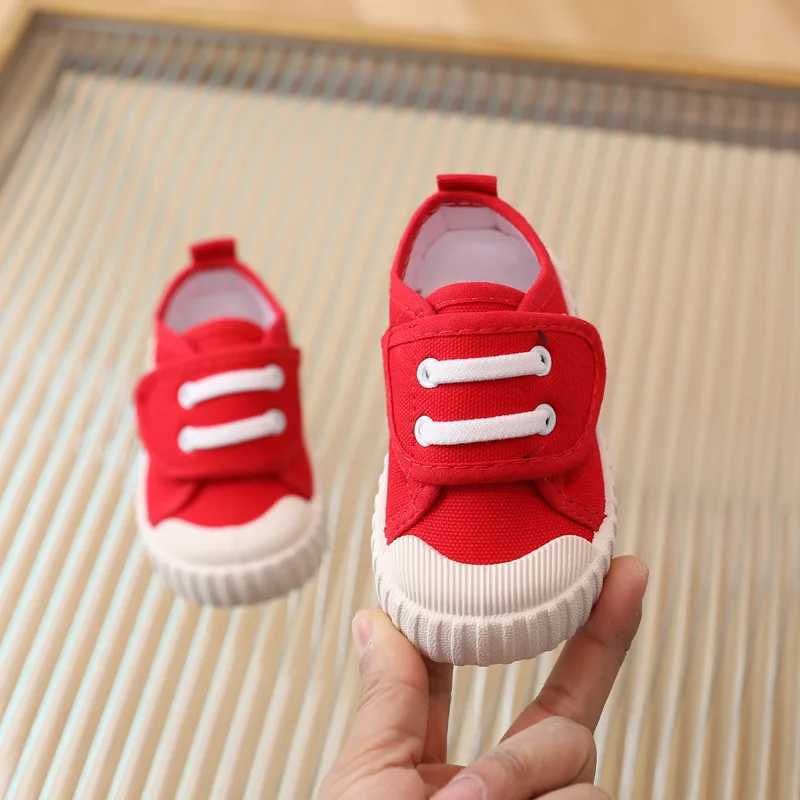 Childrens Canvas Shoes Boys Girls Toddler Casual Shoes Comfortable Soft Boys Girls Baby Sneakers Non-slip White Solid Kids Shoes M240920