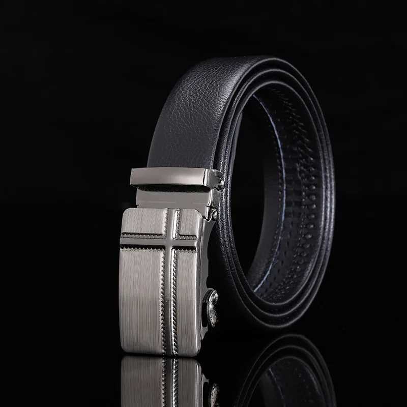 Mens Fashion PU Alloy Square Buckle Business Casual Belt Elegant Black Belt Mens Jeans Belt Metal Buckle W240920