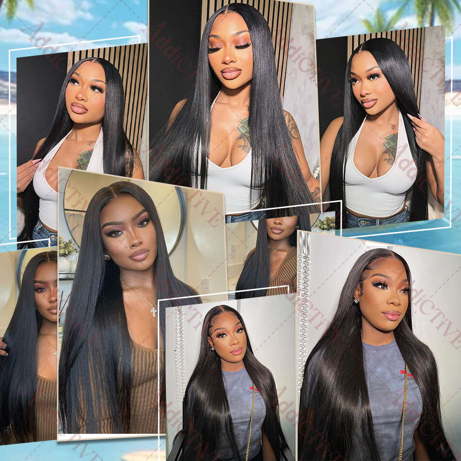 250% HD Bone Straight 13x6 Front Human Wigs 30 40 Inches Transparent 13x4 Lace Frontal 5x5 Closure Remy Hair Wig