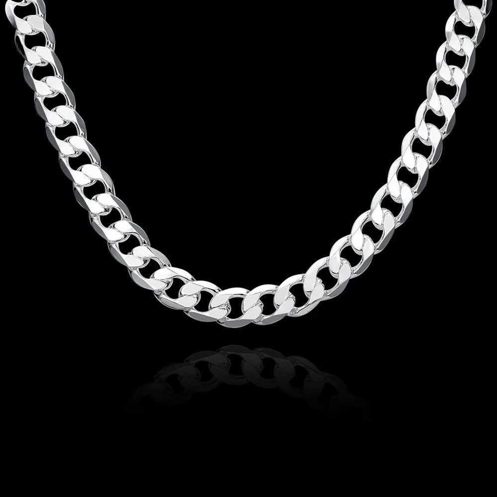 Special offer 925 Sterling Silver necklace for men classic 12MM chain 18-30 inches fine Fashion brand jewelry party wedding giftX240919