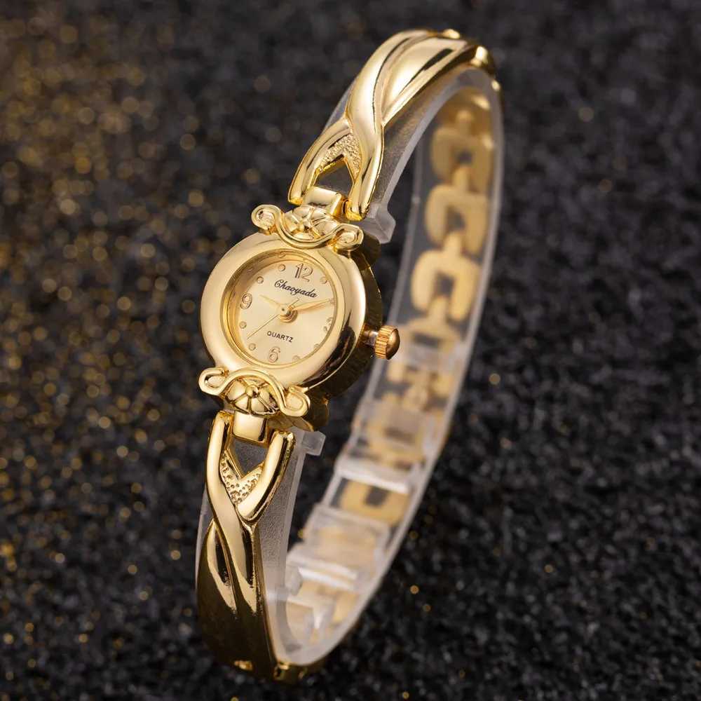 2023 Fashion Gold Vintage Watch for Women Luxury Elegant Quartz Watch Womens Pattern Bracelet Casual Wristwatches Reloj MujerX240920