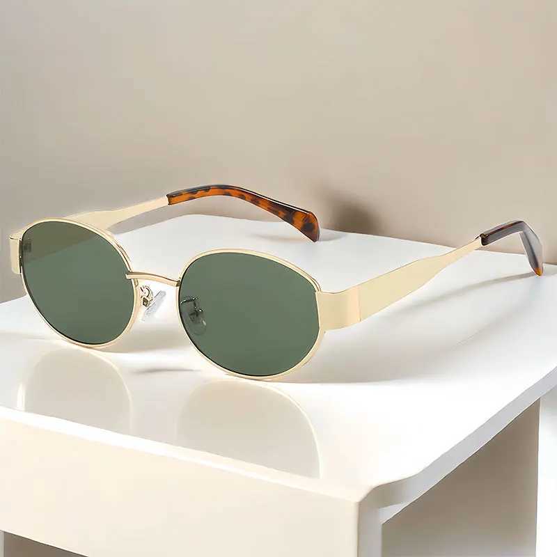 2024 New Oval Sunglasses Hot Lenses Small Round Metal Fashion Sunglasses For Men And WomenX240920