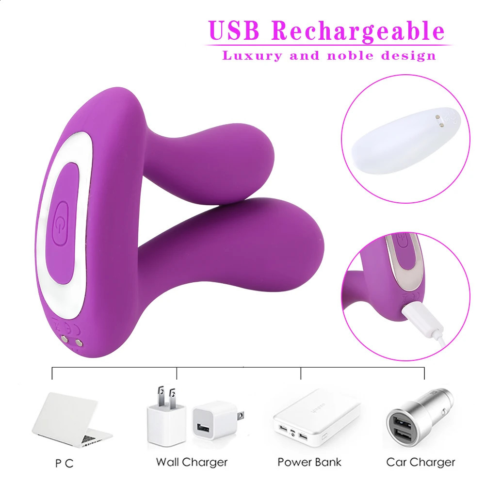 Double Penetration Dual Head Anal Plug Vibrator Anus Vagina Massager 9 Speed GSpot Stimulator Remote Control Sex Toys For Woman 241226