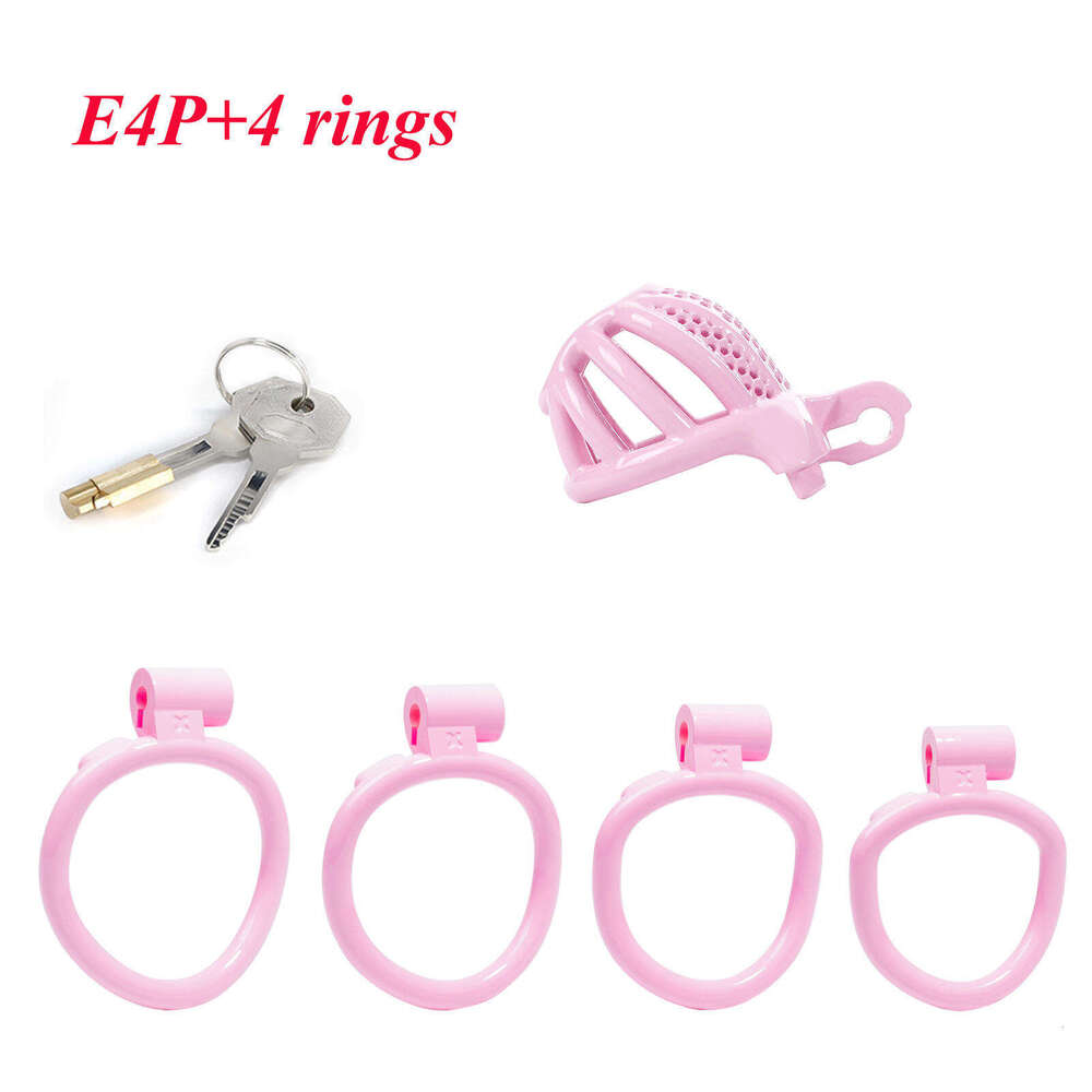 GF Male Chastity Device Wholesale Pink 3D Chastity Cage with 4 Size Lock Rings SM Lightweight Breathable Sex Toys