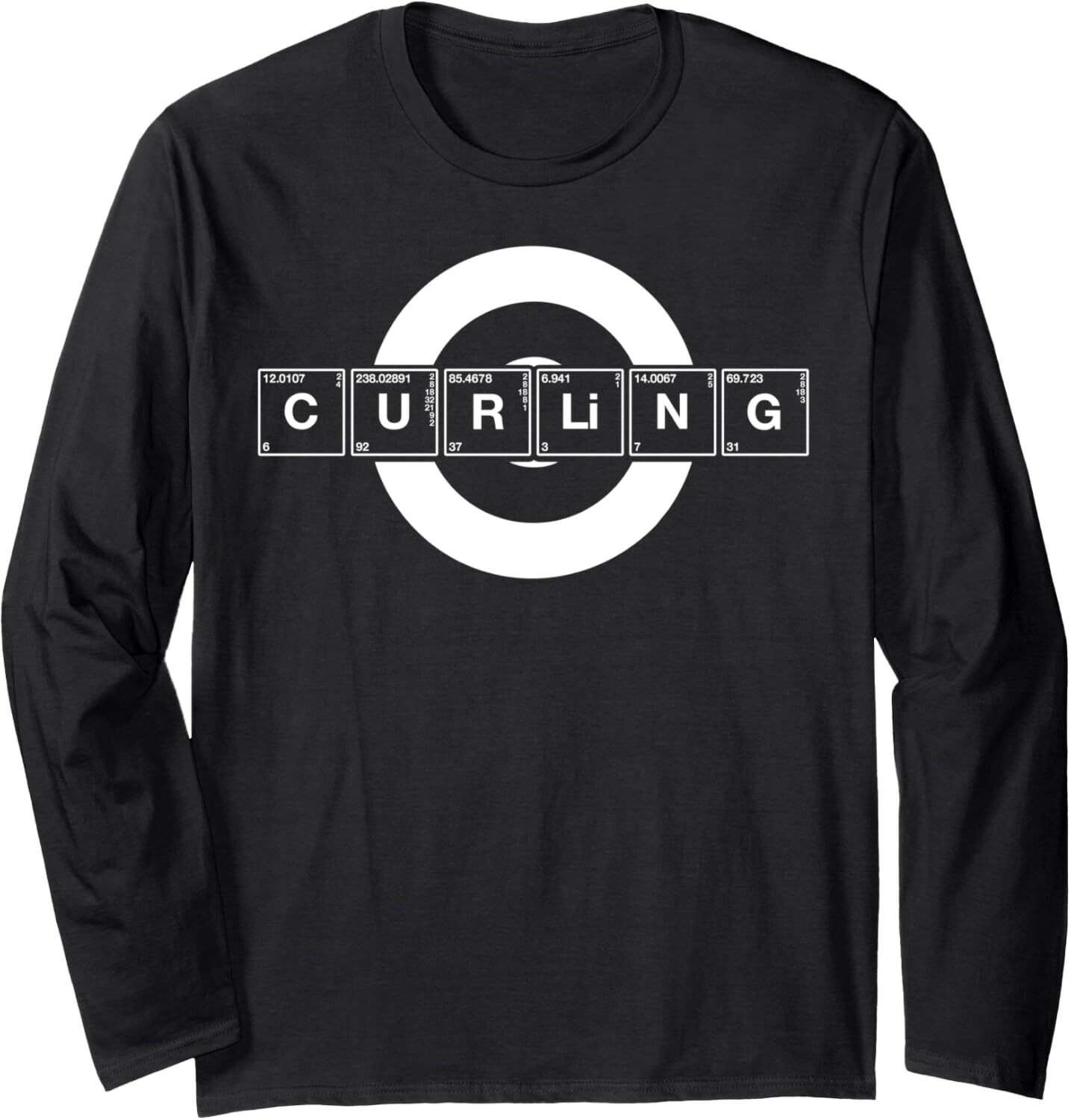 Long Sleeve Shirts for Men sweatshirt Curling elementary periodic table Fun Gift Long Sleeve Tee Streetwear Casual tops clothes fashion