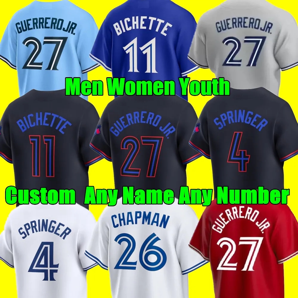 Blue Jays Baseball Jersey Vladimir Guerrero Jr. George Springer Kevin Gausman Chris Bassitt Jose Berrios Chad Green Yariel Rodriguez Erik Swanson Genesis Cabrera