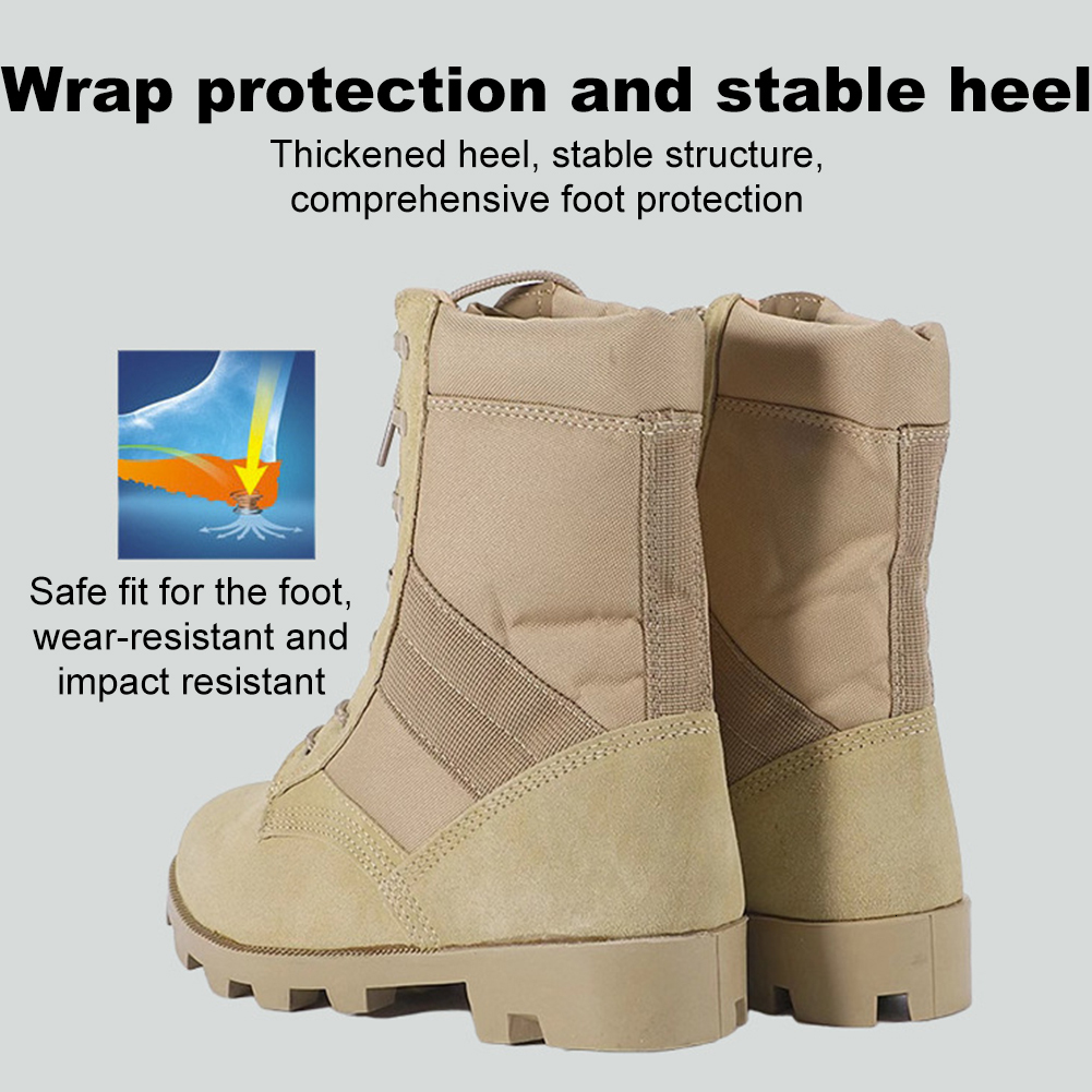 Men Military Tactical Breathable Outdoor Hiking Desert Combat High-top Winter Lace Up Trekking Boots ddmythur