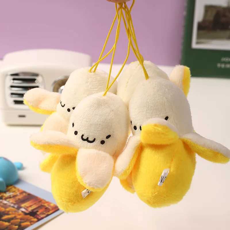 Cartoon Plush Banana Keychain On Backpack Hairy Cute Banana Pendant For Women Men Kid Toy Doll Key Chain Bag Car Keyring GiftsX240919