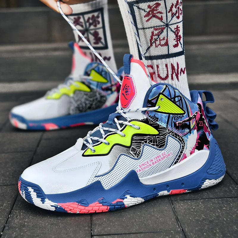 2024 New Men's Basketball Shoes Cushion Anti Slip Sports Shoes Fitness Training Shoes Male Basketball Boots Basket Sneakers