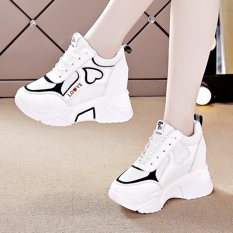 Quality High Women Platform Sneakers 2023 New Chunky Woman Casual Dad Basket Female Fashion Sport Mesh Lace Up Shoes e40e