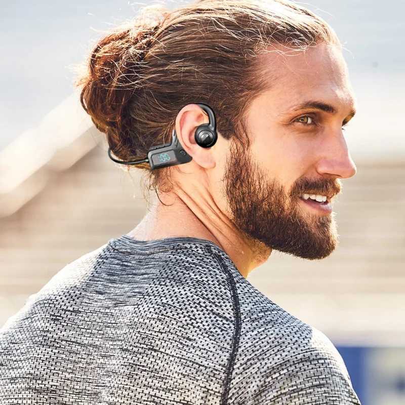 Open Ear Earbuds Digital Display Earbud In-Ear Headphones Noise Canceling Blue Tooth Earbuds Wireless For Running Sports Gym C M240920