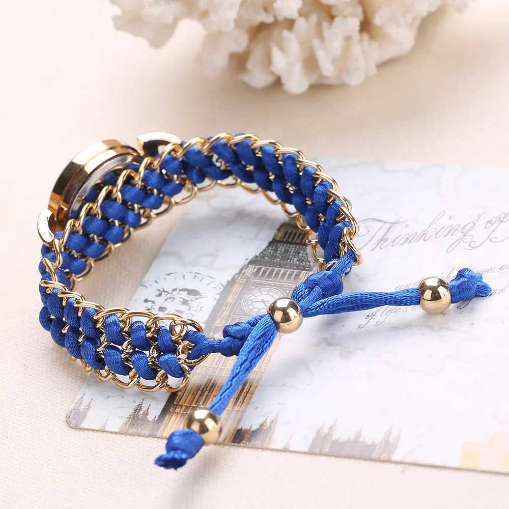 Women Knitting Rope Chain Winding Analog Quartz Movement Wrist Watch Fashionable Simple Style Quartz Wristwatch Reloj MujerX240920