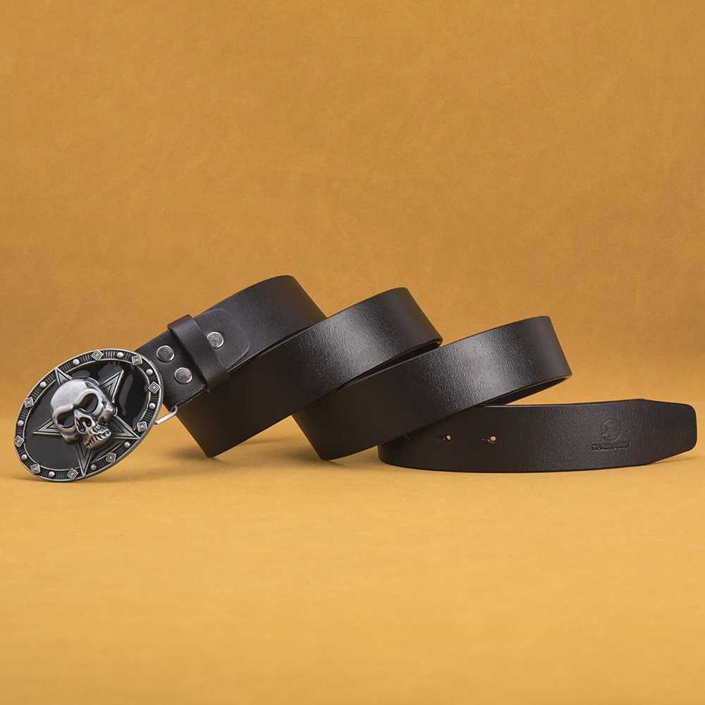 Garrblen Mens Belt Luxury Designer High Quality Genuine Pin Buckle Leather Belt Retro Cowboy Belt Mens Jeans W240920
