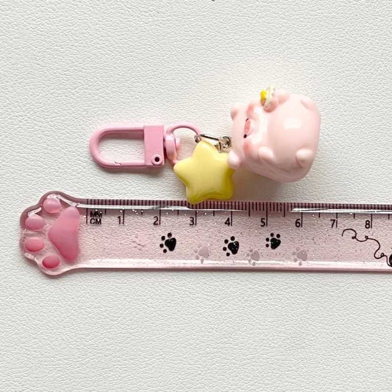 3D Pink Pig Keychain Pendant Cute Cartoon Resin Charm Key Rings Personalized Hangings Keychain for Girls and StudentsX240919