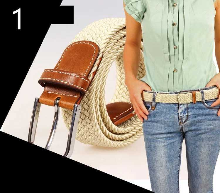 Fashion strapless Cinto Feminino waist belt knitted elastic band mens canvas pin buckle womens lover belt W240920
