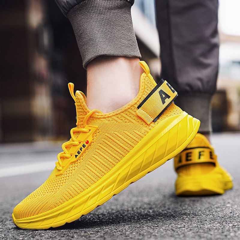 2025 new Marathon Summer Running Tennis Mens Yellow Mesh Breathable Sneakers Plus Size 47 Light Casual Walking Shoes Men d6f2