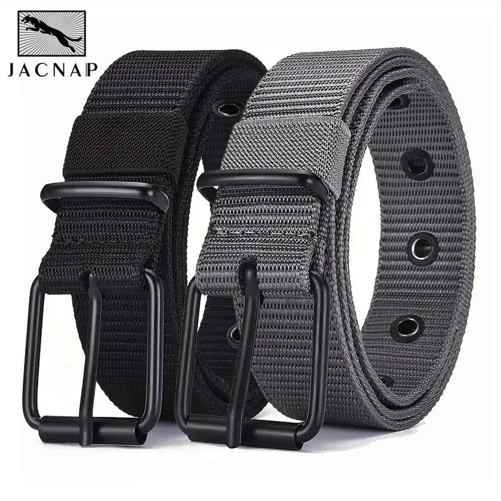 Mens waist belt pin buckle leather outdoor sports porous canvas belt womens fashion jeans travel tactical belt W240920