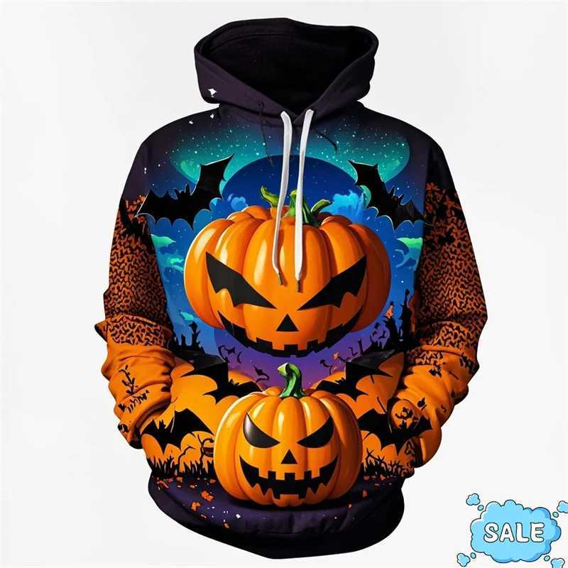 Harajuku 3D Printed Halloween Day Hoodies All Saints Day Pumpkins Graphic Hooded Sweatshirts Men Fashion Funny Pullovers Hoodie Y240920