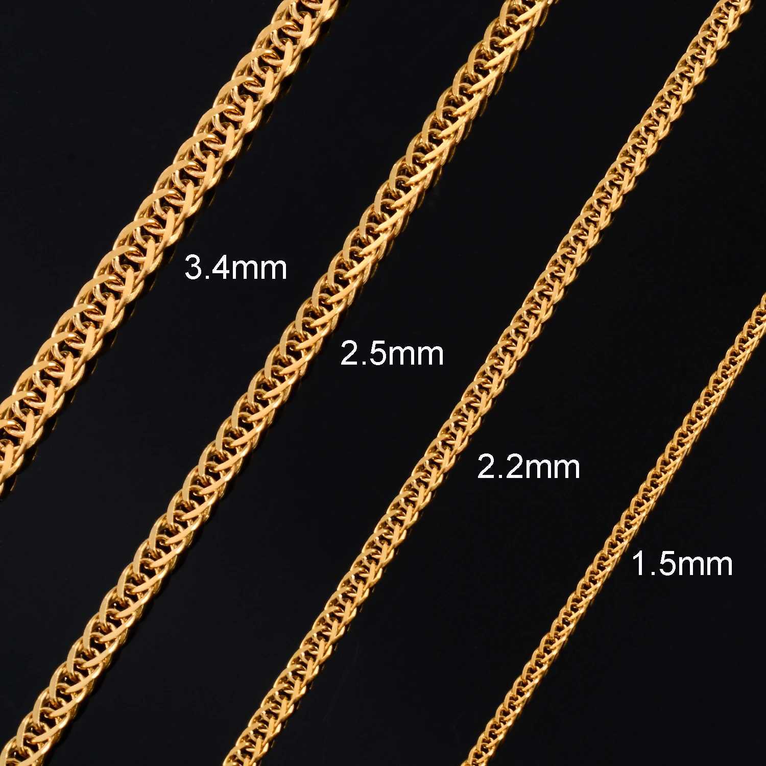 Hip hop 1.5mm/2.2mm/2.5mm/3.4mm Stainless Steel Weave Cuban Link Chain Necklace for Men Women Silver/Gold color 14 to 30 InchesX240919
