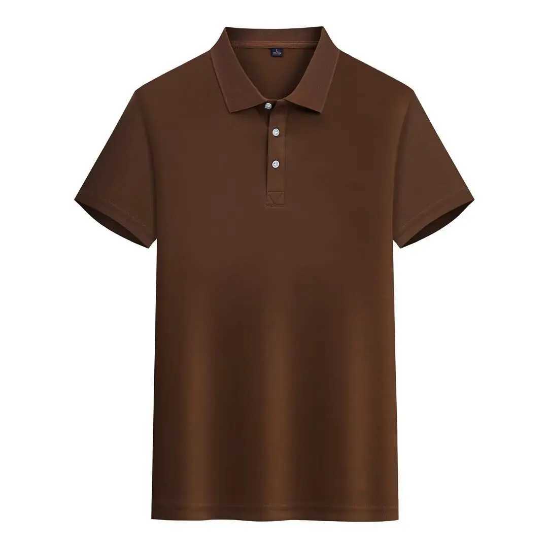 Elegant Brown Polo Shirt for Men - Premium Cotton for Office and Casual Wear - Comfortable Breathable and DurableX240920