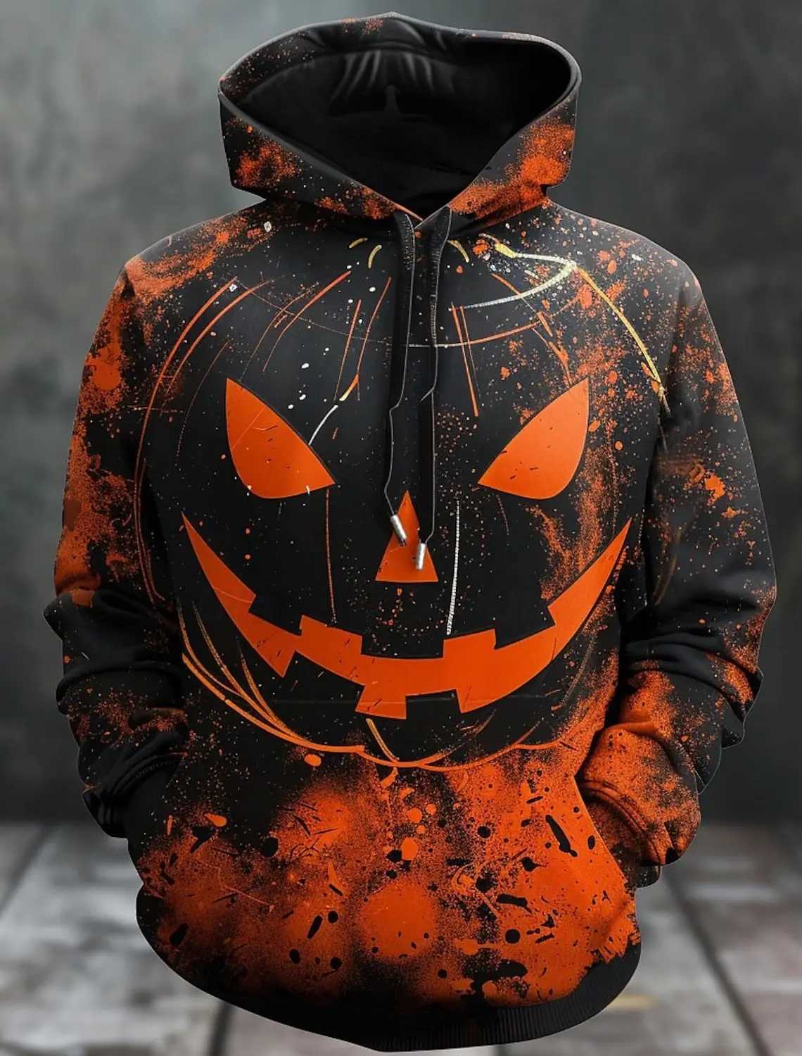 Halloween Mens Graphic Hoodie Pumpkin Prints Classic Casual 3D Pullover Holiday Fashion Hoodies Thin Style Long Sleeve Hooded Y240920