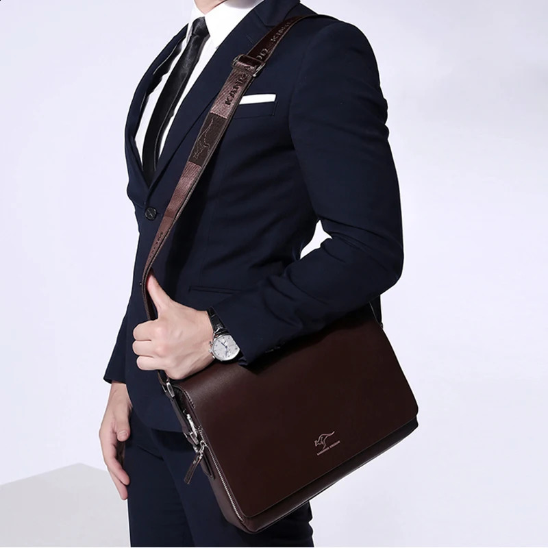 y mens shoulder bag leather classic retro casual messenger promotion business cross body men 240919