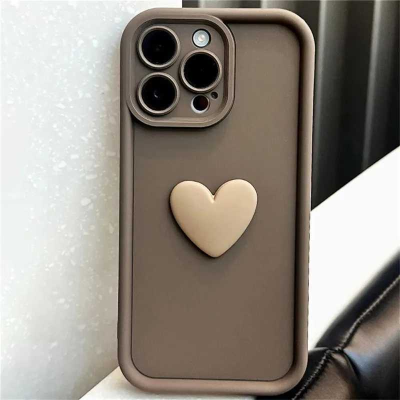 Ottwn Cute INS 3D Love Heart Silicone Phone Case Suitable for lPhone 16 11 12 13 14 15 Pro Max XS XR 7 8 Plus SE20 Shockproof Candy CoverCL240720
